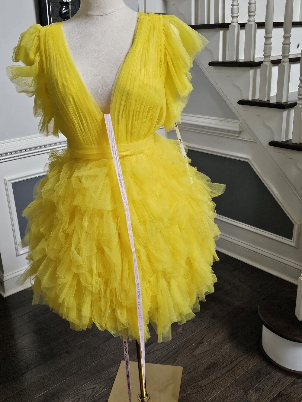 Mac Duggal Yellow Tulle Dress - Picture 9 of 11
